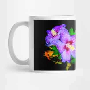 Purple Hibiscus with raindrops Mug